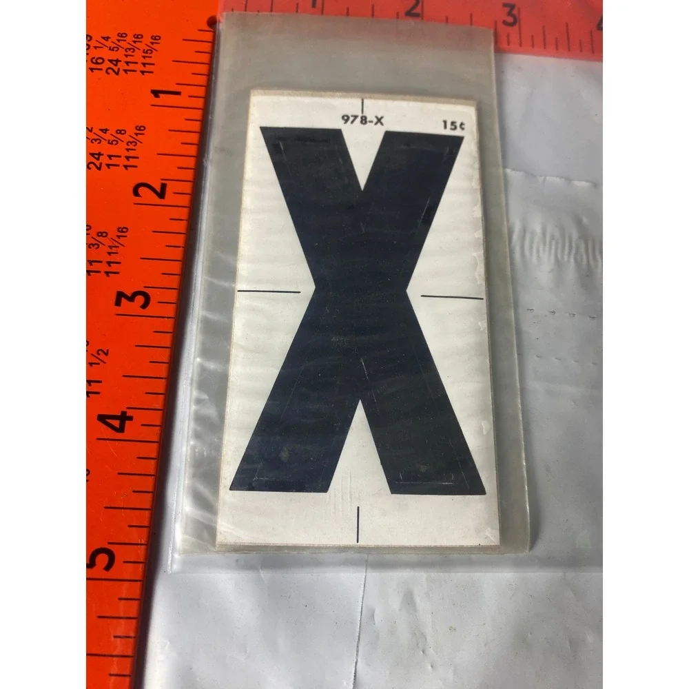 Meyercord Kwik-Space Letter X Black Self Stick NOS 978-X Sign Decal